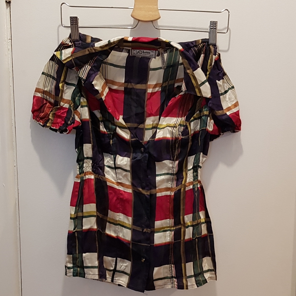 Guess Silk Checkered Blouse